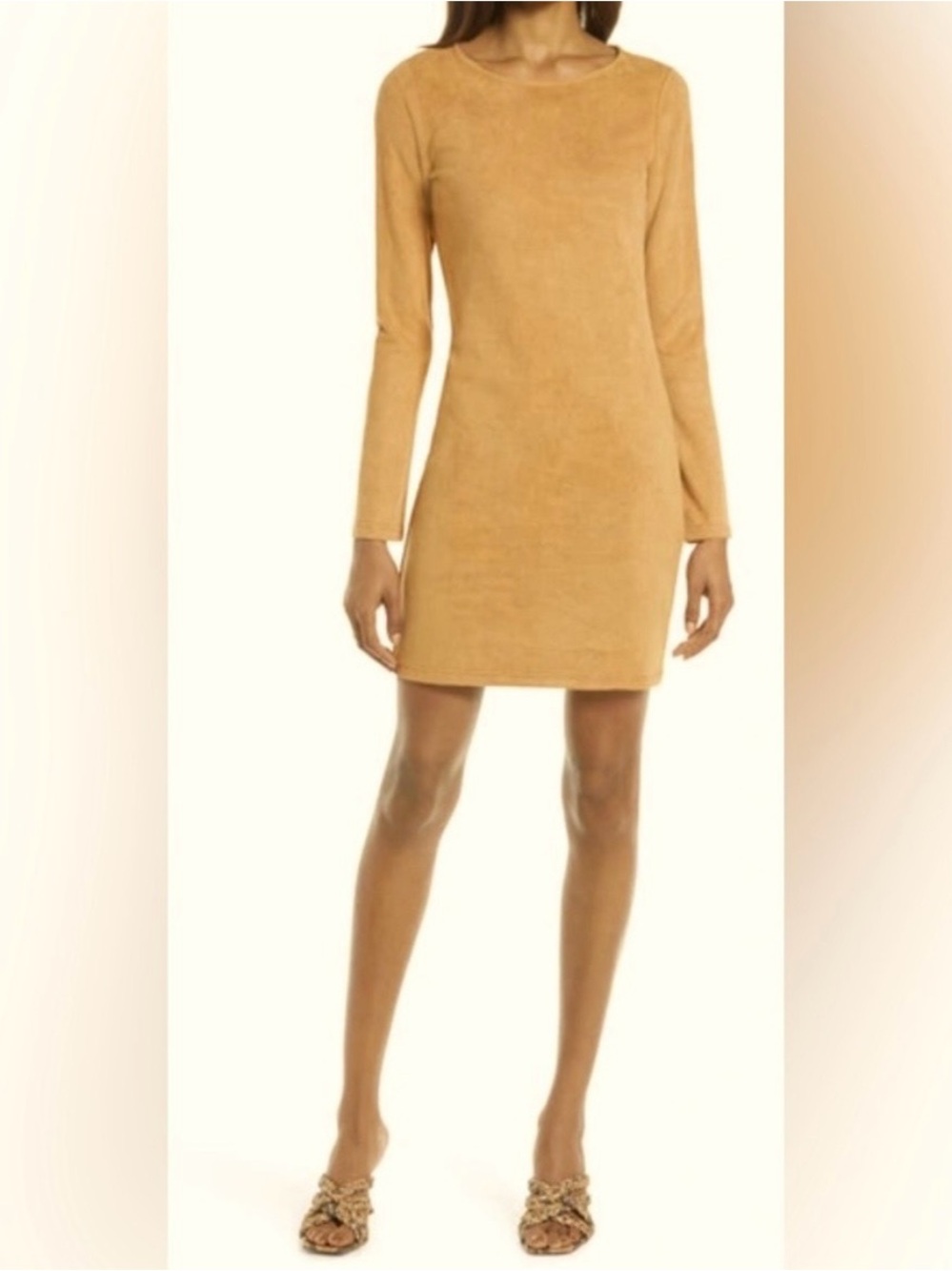 BB Dakota X Steve Madden Faux Suede Long Sleeve Mini Dress